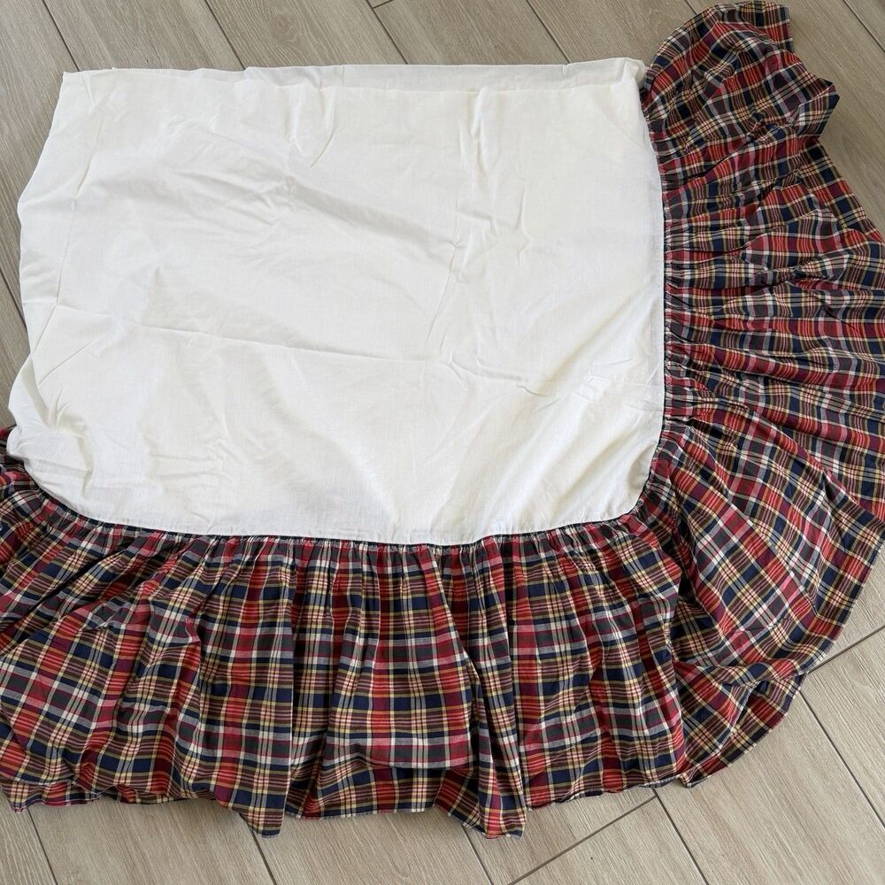 Ralph Lauren Vintage Kennenbunkport Plaid Queen Dust Ruffle Bed Skirt 15” Drop